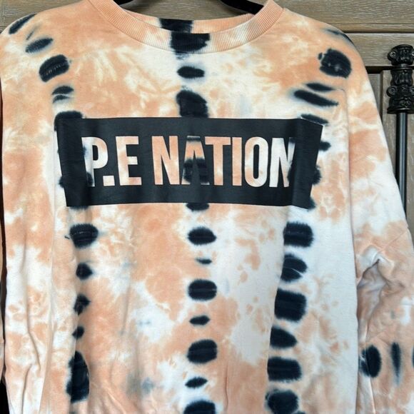 PE Nation Score Runner Sweatshirt Coral Gold Tie Dye size small/ petite - Picture 7 of 13